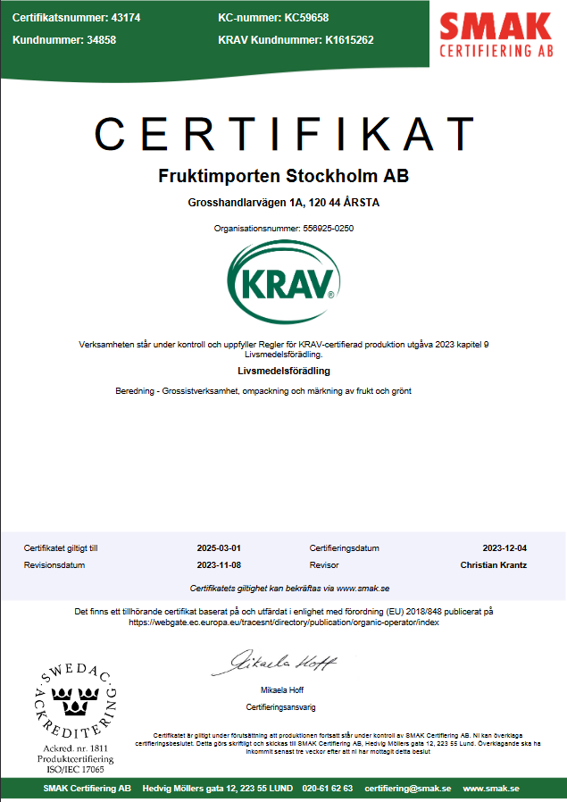 Certifikat krav
